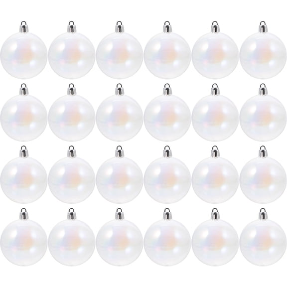 Gymnture 40mm Christmas Iridescent Ornaments 24pcs Xmas Tree Hanging Decoration