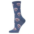 thumbnail image 2 of MeMoi Sugar Skull Day of the Dead Crew Socks - Womens - Female, 9-11, Medium Gray Heather, 2 of 3