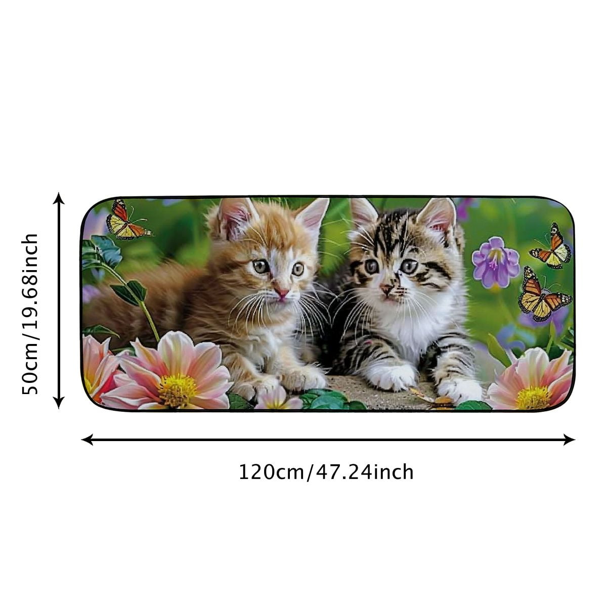 PHYHOO Dreamy Kittens Decorative Door Mat, Door Mat with Non-Slip Rubber Backing, Easy Cleaning, Traps Dirt, Rug for Entry, Patio, Garage 19.68*47.24 in