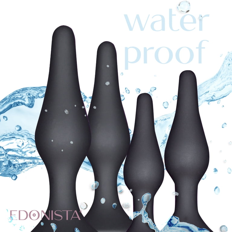 Edonista Alessandra - 4 pc Set Anal Plugs - Black - Walmart.com