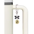 thumbnail image 3 of Delight Jewelry Goldtone Capital Letter - Z - Pebble Disc - Silvertone Black Bow Charm Accessory for Tumblers and Thermal Cups, 3 of 4