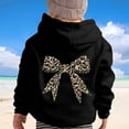 thumbnail image 2 of Byoo Toddler Girl's Hoodie Leopard Bow Graphic Long Sleeve Soft Cute Pullovers Hooded Sweatshirt Kids Casual Loose Fit Top, 2 of 5