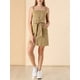 thumbnail image 5 of Vestido de mezclilla A-Line con tirantes ajustables para mujer INSPIRE CHIC XL caqui primavera verano, 5 of 7