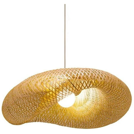 

TFCFL Bamboo Weave Ceiling Pendant Light Unique Hand-woven Chandelier Hanging Lamp E27