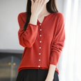 thumbnail image 6 of Lixiuxyad Womens Open Front Cardigan Women's Cardigan Lightweight Seamless Knit Open Front Jacket With Rolled Edges For Comfortable Layering And Stylish Finish,Red, 6 of 6