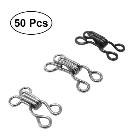 

Hemoton 50 pcs Sewing Hooks and Eyes Closure Eye Sewing Closure for Bra Fur Coat Cape Stole Clothing (Silver and Black)