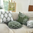 thumbnail image 3 of Olive Green Throw Pillow Covers Set of 4 Modern Simple Farmhouse Cushion Cover for Sofa Couch Bed Living Room Sage Green Home Decor Pillow Covers 18x18 Inch, 3 of 5