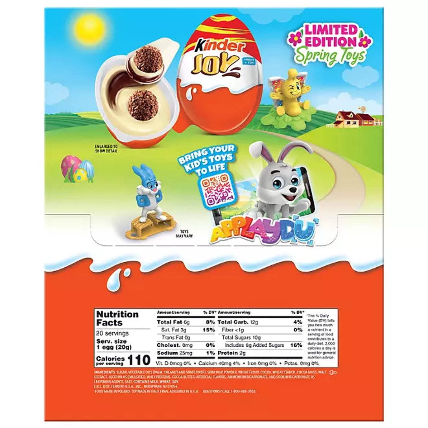 Kinder Joy Easter Chocolate Surprise Egg, 0.7 oz., 20 pk.