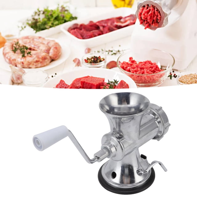 Kozecal Meat Mincing Machine,Meat Grinder,Manual Meat Grinder Silver Suction Cup Type Meat Mincing Machine Aluminum Alloy Sausage Filling Machine For Home Kitchen