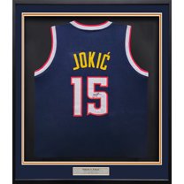 Denver Nuggets Nikola Jokic Autographed Framed Blue Jersey JSA 238359