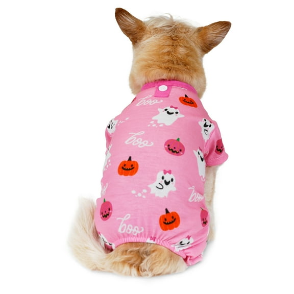 Vibrant Life Halloween Pajamas for Dogs & Cats, Boo Ghosts, Pink, Extra Small