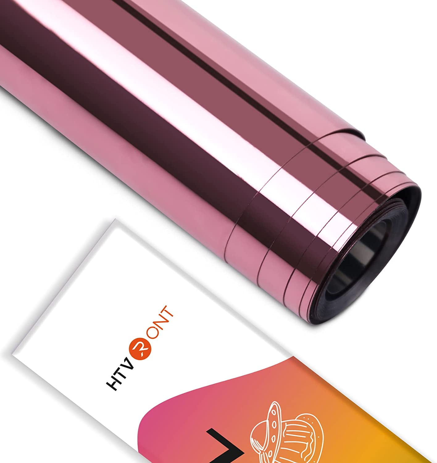 HTVRONT Rose Gold Chrome Vinyl 12" x 5FT Rose Gold Permanent Adhesive