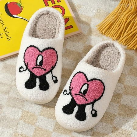 

Women Cute Soft Plush Comfy Warm Winter Slipper (Love Pink / XL)