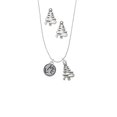 thumbnail image 2 of Delight Jewelry Silvertone Live in Circle Silver tone Zig Zag Christmas Tree Charm Necklace and Stud Earrings, 2 of 4