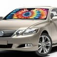 thumbnail image 3 of Yuyamidu Whilpool Tie Dye Car Sunshades for Windshield Rainbow Car Sun Shade Windshield Cover Auto Accessories Universal Window Shades for Car SUV Truck, 3 of 5