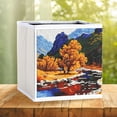 thumbnail image 3 of Caja de almacenamiento plegable con pintura de diamantes de paisaje, artesanía de diamantes de imitación para organizador del hogar Likrtyny decoración de arte, 3 of 9