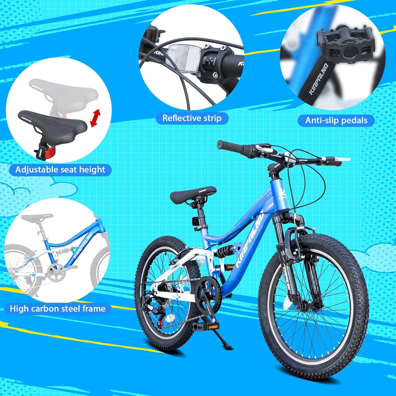 Ambifirner 20 Inch Bike with Training Wheels Single Speed, Adjustable Seat for Growing Riders, Dual Coaster & V-Brakes, Full Chain Guard, Easy Assembly (Black)