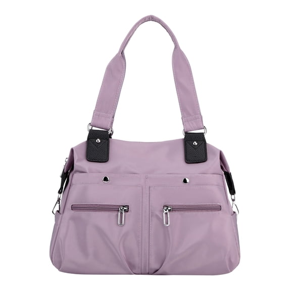Waterproof Nylon Tote Bag with Multiple Pockets for Women Spacious Shoulder Bag for Daily Use Travel and Gym Purse