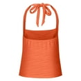 thumbnail image 5 of HongQid Women Lace Up Backless Crop Halter Top Y2k Slim Fit Sleeveless V Neck Self Tie Back Crop Cami Top, 5 of 6