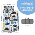 thumbnail image 5 of AOLOA Custom Toddler Nap Mat for Preschool, Personalized Name Kids Nap Mat for Daycare Kindergarten Boys Girls, Sleeping Bag with Pillow Blanket, Thick Padded Rolled Napping Mats, Blue Tractor, 5 of 8