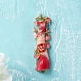thumbnail image 4 of Matashi Hand Painted Mezuzah Gold Plated and Crystals (Red & Pink Enamel Mezuzah) Home Door Wall Decor Home Décor Jewish Holiday Housewarming Present House Blessing Gift for Holiday Festival, 4 of 5