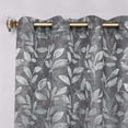 thumbnail image 2 of Superior Blackout Leaves Curtains Set of 2, Light Filtering Grommet Curtain Panel Set, Nickel Black, 52"W x 72"L, 2 of 7