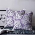 thumbnail image 2 of 24x24 Pillow Covers Set of 2, Purple Coral Coastal Square Throw Pillow Covers for Couch/Sofa/Living Room, White Summer Ocean Seaside Decorative Soft Pillowcases for Couch Throw Pillows, 2 of 7
