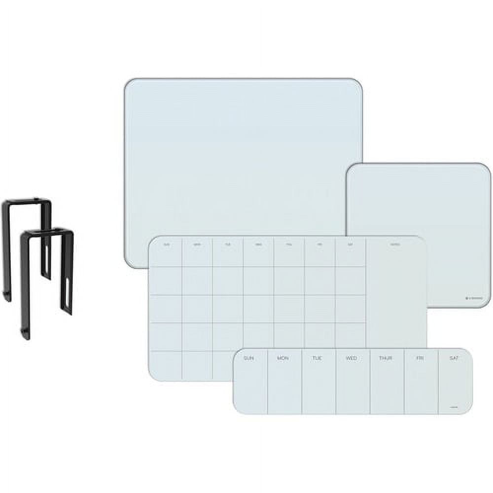 U Brands Square Magnetic Glass Dry Erase Board 12 x 12" Frameless (2343U00-01) Frosted White Temp