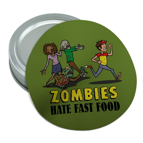 Zombies Hate Fast Food Funny Round Rubber Non-Slip Jar Gripper Lid Opener