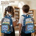 thumbnail image 4 of SEANATIVE Kids See Through Backpack Clear Transparent Bag School Bookbag Stylish Daypack PVC Rucksacks for Elementary Middle High School Student, American Flag Butterfly 1776-2026 250 Years, 4 of 7