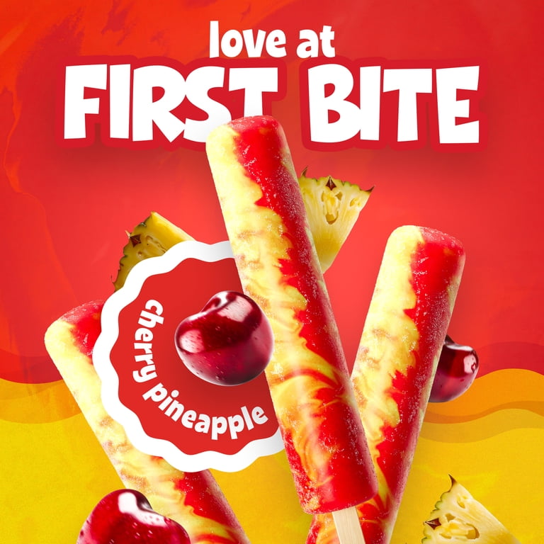 Budget Saver Cherry Pineapple Slushed Ice Pops 3 oz Summer Dessert