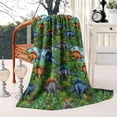 thumbnail image 2 of Colorful Dinosaurs Jungle Scene Pattern Blanket,Comfortable Soft Lamb Wool Throw Blanket,All Season,Warm Lightweight Blankets for Sofa Bed Couch Living Room Chair,50"x60", 2 of 4
