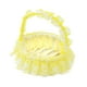 thumbnail image 1 of Cesta de flores para boda, cestas tejidas, portátil, hermosa cesta de flores para niña, de mano, para fiestas, bodas, eventos y ocasiones especiales. Amarillo, 1 of 8