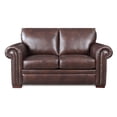 thumbnail image 3 of Hello Sofa Home Toulouse Traditional Top Grain Leather Loveseat in Brown, 3 of 5