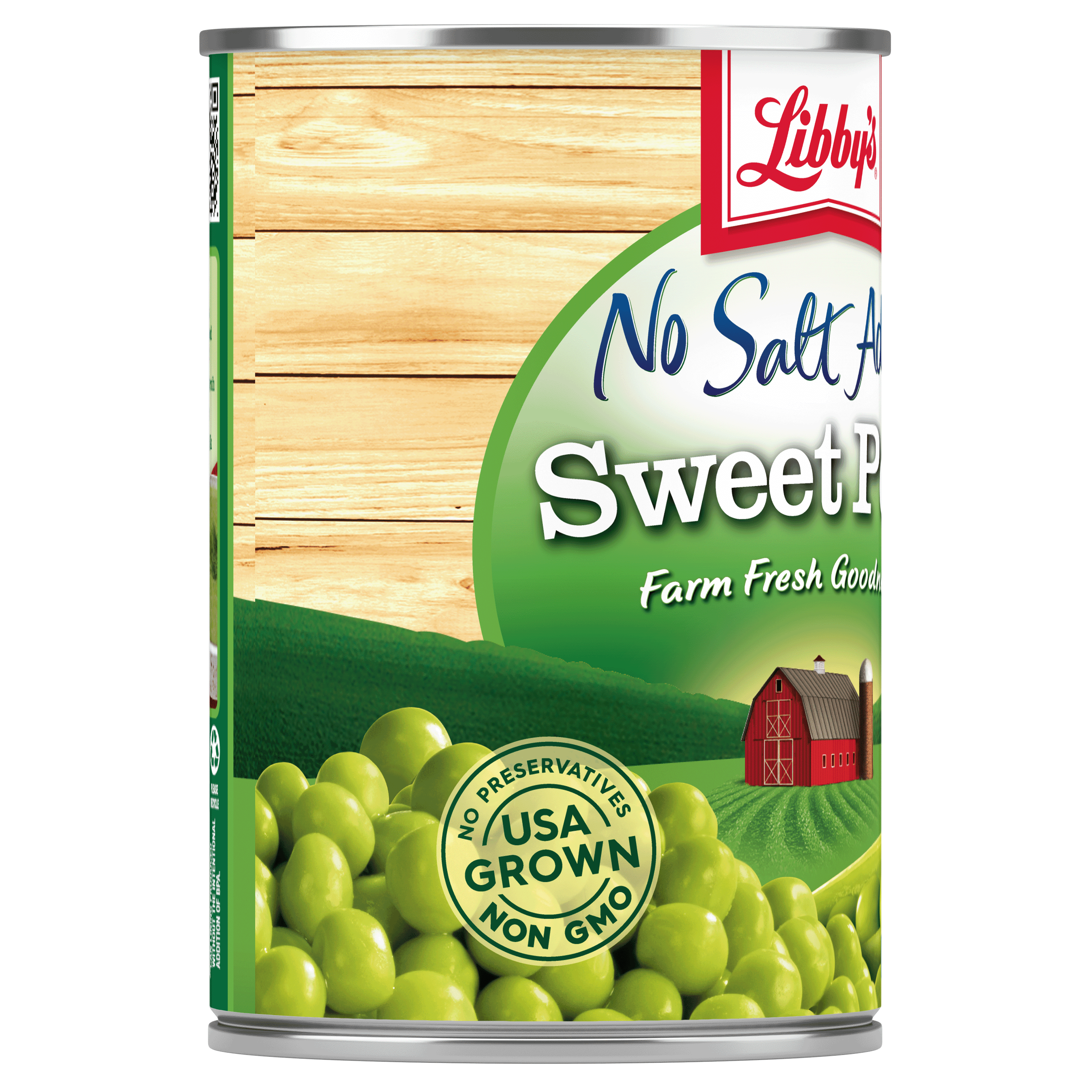 (12 pack) Libby's No Salt Added Sweet Peas, 15 oz