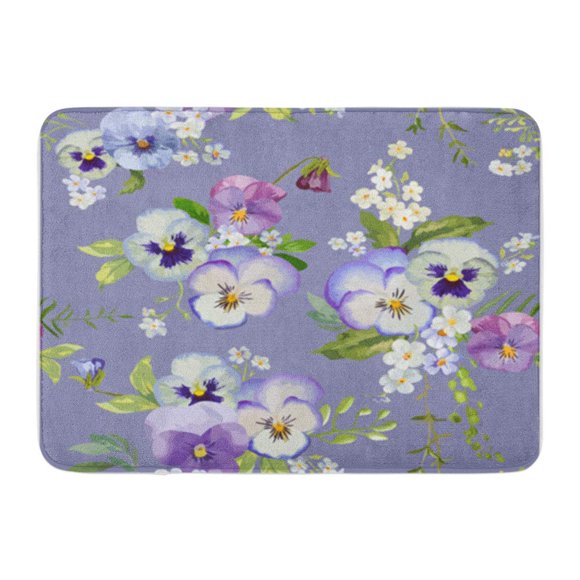 NUDECOR Bloom Pansy Flowers Floral Shabby Chic Pattern in Blossom Doormat Floor Rug Bath Mat 23.6x15.7 inch