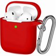 thumbnail image 1 of wonima44 Compatible with AirPods Case Cover, Soft Silicone Protective Skin (Front LED Visible) Designed for AirPods with Keychain Accessories, Women, Men, Red, 1 of 1