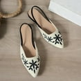 thumbnail image 5 of Tawop Shoes Women Casual Comfort Flat Womens Dress Shoes Pointy Toe Embroidery Floral, 5 of 9