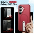 thumbnail image 7 of ExoGuard for Samsung Galaxy S25 Plus Case, Adjustable Metal Kickstand, Soft Skin-Friendly Silicone Cover, Anti-Scratch Microfiber Lining - Red, 7 of 7