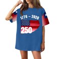 thumbnail image 4 of Iaqnaocc Shirts For Women 250 Anniversary Usa Shirt 1776-2026 Vintage 250 Years America Shirt T-Shirt Independence Day Crew Neck Freedom 2026 Summer 250th Anniversary Patriotic Tee Blue XL, 4 of 5