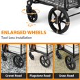 thumbnail image 4 of Siffler Folding Jumbo Shopping Cart with Swivel Wheels and Double Baskets, 396 LBS Capacity Heavy Duty Utility Carts for Laundry, Grocery, 4 of 9