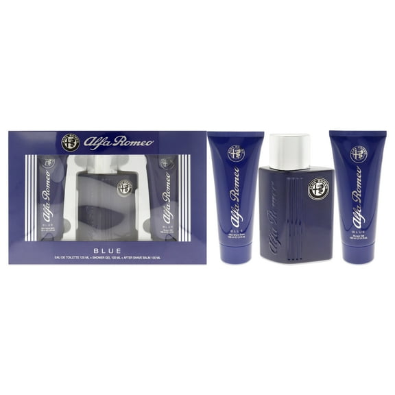 Alfa Romeo Blue 3 Pc Gift Set - 4.2 oz EDT Spray, 3.4oz Shower Gel, 3.4oz After Shave Balm