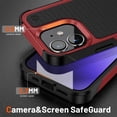 thumbnail image 4 of JTCASES for iPhone 11 Case, Hybird PC TPU Anti-slip, Shockproof  Bumper, Military Drop Resistant, Rugged Heacy Duty Full Body Protective Shell for iPhone 11, Slim Fit for Girls Men, Red, 4 of 8