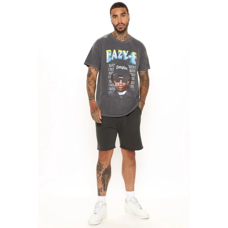 Eazy-E NWA Compton Men's Vintage Black Dye Wash Distressed Eazy-E NWA Compton Men's Vintage Black Dye Wash Distressed