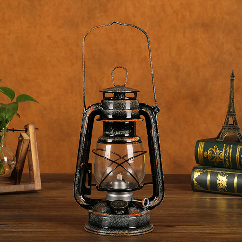 Oasiva Vintage Metal Oil Lamp Portable Lantern Kerosene Light Outdoor Camping Bar