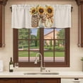 thumbnail image 6 of Leopard Sunflowers Curtain Valances for Windows, Kitchen Valance Window Treatments Panel 2 Pack, Vintage Glass Bottle Bow Rod Pocket Short Curtains for Bathroom Bedroom 42 x 18 Inch, 6 of 8