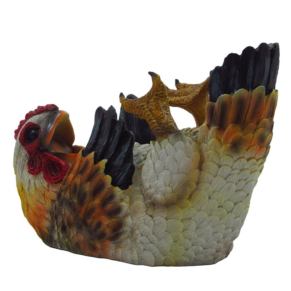 Home n Gifts Drinking Rooster Wine Bottle Holder Statue for Country Farm Kitchen Decor Tabletop Wine Stands & Racks and Decorative Gifts for Gamecocks Fans Multicolor 