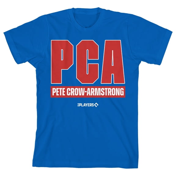 MLBPA Pete Crow-Armstrong PCA Youth Royal Blue Crew Neck Short Sleeve T-shirt-Large