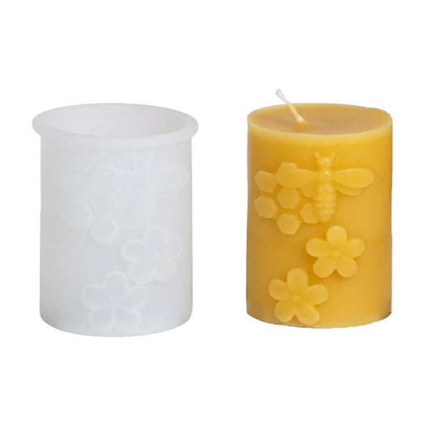 Molde de silicona para velas con forma de panal | Diseño de panal de abeja con relieve cilíndrico | Silicona flexible resistente al calor | Fácil de usar y limpiar | Ideal para velas de
