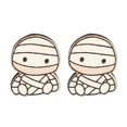 thumbnail image 5 of Pendientes de botón con forma de sombrero de bruja de Halloween estilo punk, pendientes de madera con forma de ataúd y calabaza fantasma ---- 7 --- Código de producto 60401 7, 5 of 5
